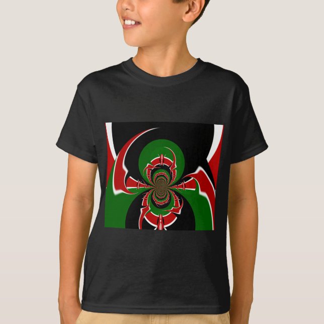 Camiseta Padrão de Sinalizador Queniano Vibrante: Uma Arte  (Frente)