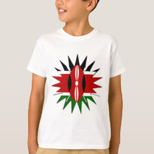 Camiseta Padrão de Sinalizador Queniano Vibrante: Uma Arte