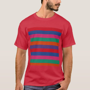 Camiseta Padrão de Stripes Coloridas