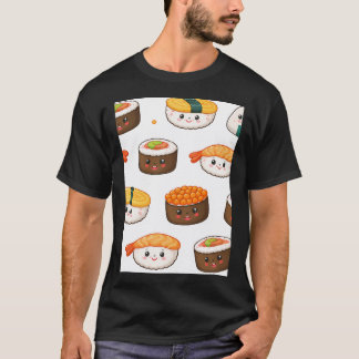 Camiseta Padrão de Sushi Kawaii
