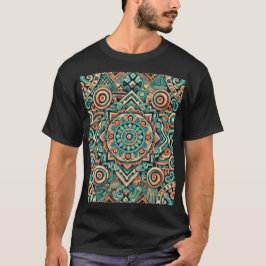 Camiseta Padrão de Teal e Terracotta inspirado no asttec