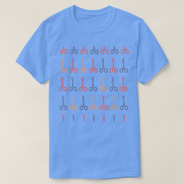 Camiseta Padrão de Tesoura (Frente do Design)