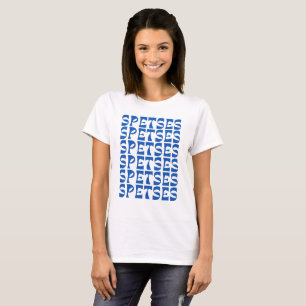 Camiseta Padrão de texto azul SPETSES