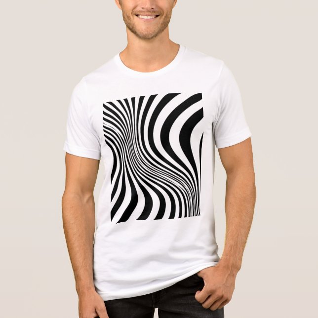 Camiseta Padrão de Textura de Impressão de Pele de Zebra (Frente)