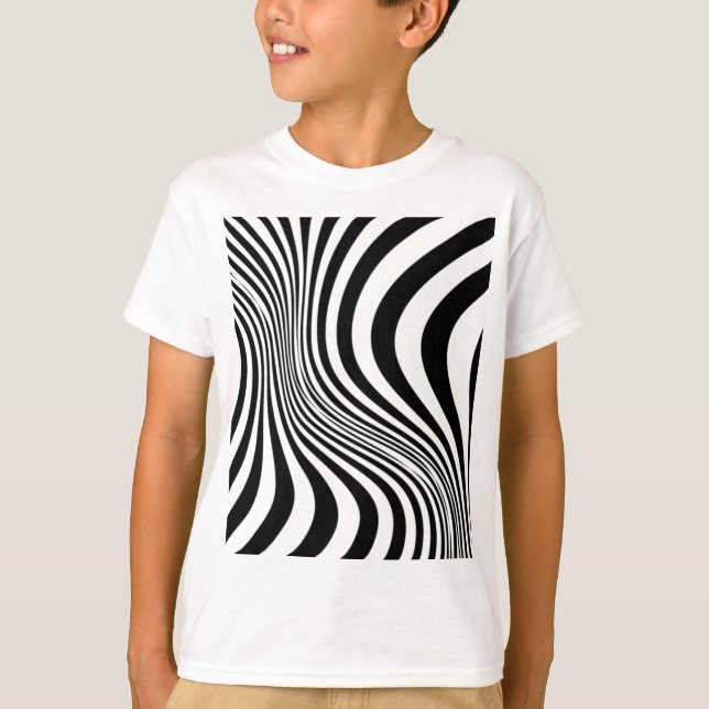 Camiseta Padrão de Textura de Impressão de Pele de Zebra (Frente)