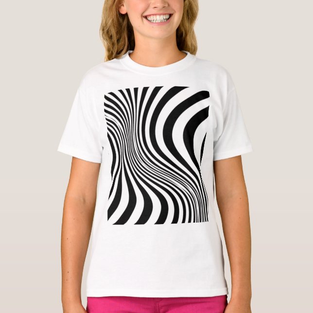Camiseta Padrão de Textura de Impressão de Pele de Zebra (Frente)
