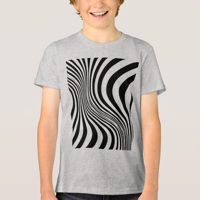 Camiseta Padrão de Textura de Impressão de Pele de Zebra (Frente)