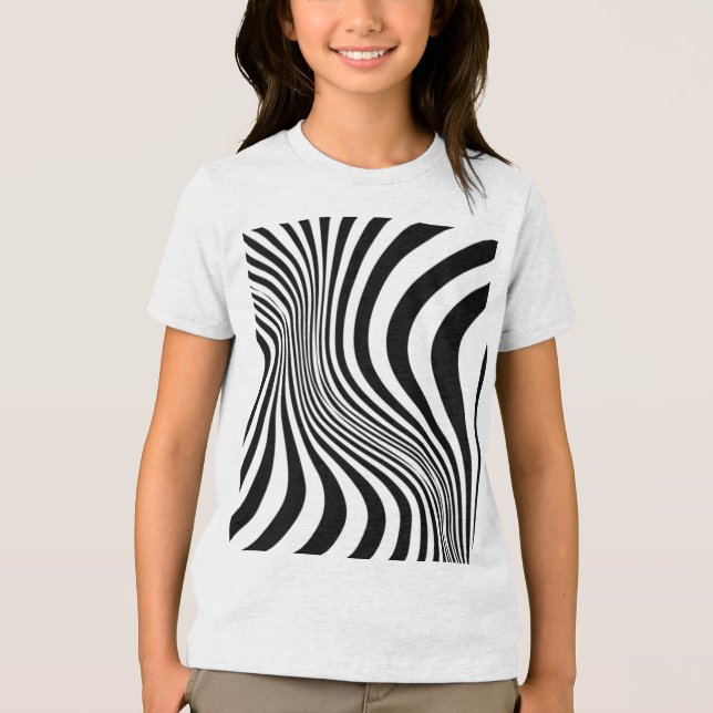 Camiseta Padrão de Textura de Impressão de Pele de Zebra (Frente)