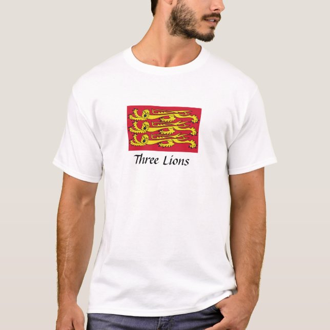Camiseta Padrão de três leões da Inglaterra (Frente)