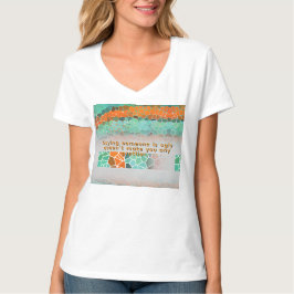 Camiseta Padrão de Triângulo Colorido Único & Citações