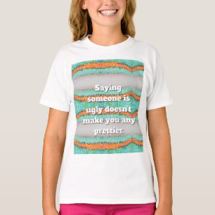 Camiseta Padrão de Triângulo Colorido Único & Citações