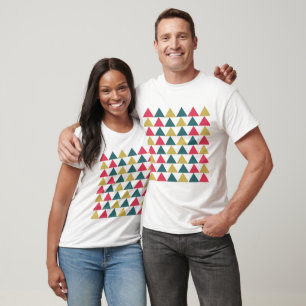 Camiseta Padrão de Triângulo Geométrico Colorido Triângulo