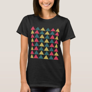 Camiseta Padrão de Triângulo Geométrico Colorido Triângulo