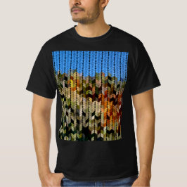 Camiseta Padrão de tricô colorida na Terra e no Céu