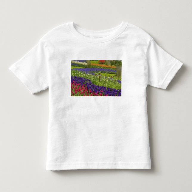 Camiseta Padrão de tulipas jacinto e jacinto-de-grafite (Frente)