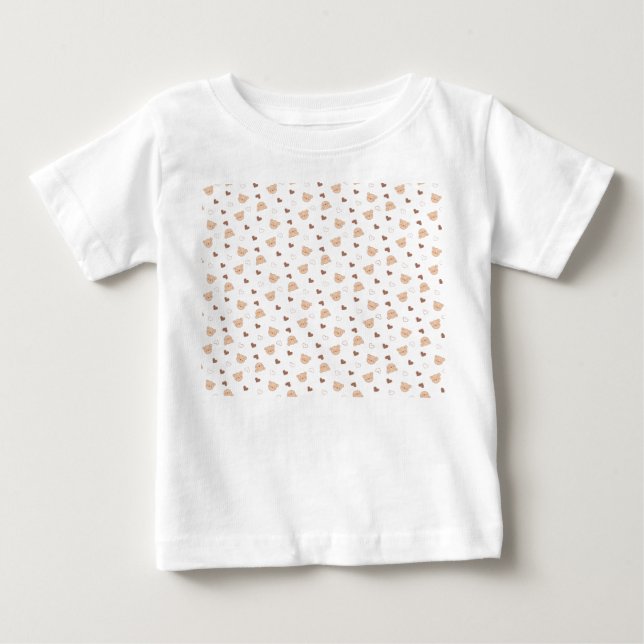 Camiseta Padrão de ursinho com Corações (Frente)