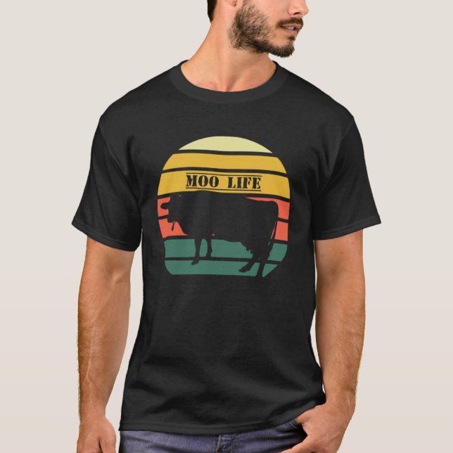 Camiseta Padrão de Vaca da Vida de Moo da Fazenda (Frente)