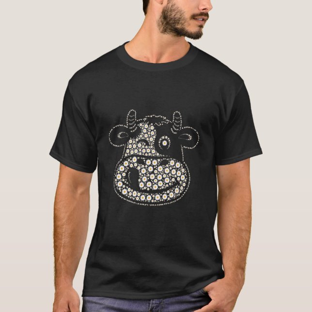 Camiseta Padrão de Vaca Fofa Daisy Para Vaca (Frente)