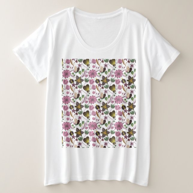 Camiseta Padrão de Verão (Frente do Design)