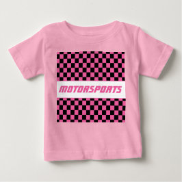 Camiseta Padrão De Verificação De Meninas Rosa E Preto
