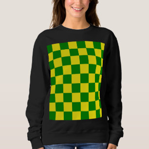 Camiseta Padrão de Verificação Verde Amarelo