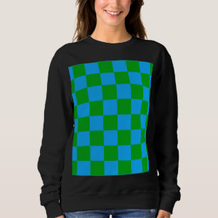 Camiseta Padrão de Verificação Verde Azul