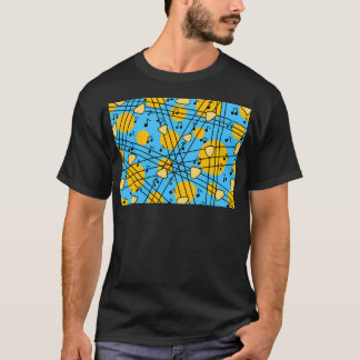 Camiseta Padrão De Violão Em Música Amarela E Azul.