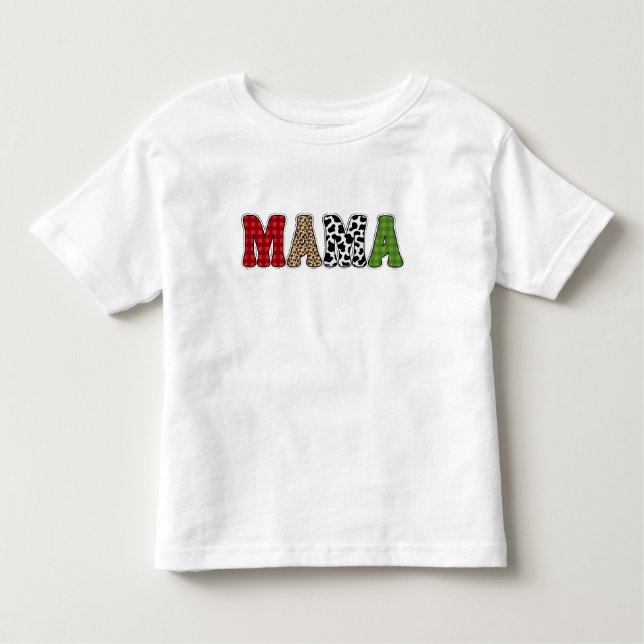 Camiseta Padrão de Xadrez de Natal da mamãe - Designs de Na (Frente)
