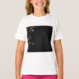 Camiseta Padrão Decorativo Preto e Dourado
