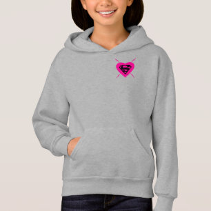 Camiseta Padrão Diagonal de Corações de Supermenina