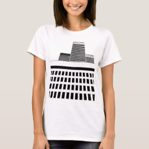 Camiseta Padrão do Office Windows em Preto e Branco