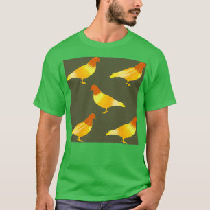 Camiseta Padrão do Power Pigeon em amarelo e castanho