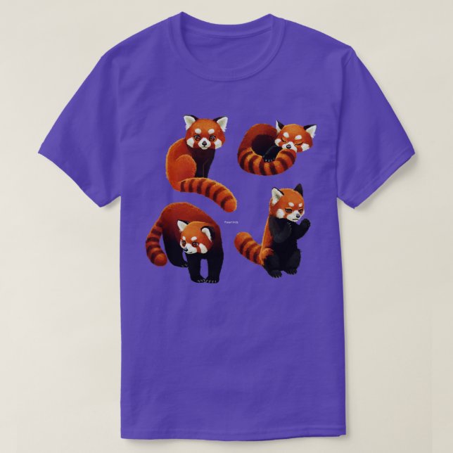 Camiseta Padrão dos Pandas Vermelhos (Frente do Design)