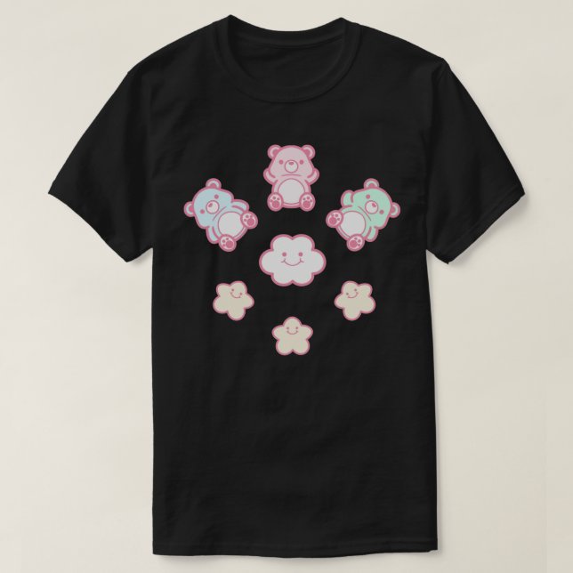 Camiseta Padrão dos ursos de Kawaii (Frente do Design)