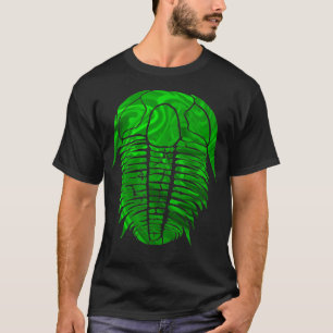 Camiseta Padrão Emerald do vetor de fósseis de trilobite