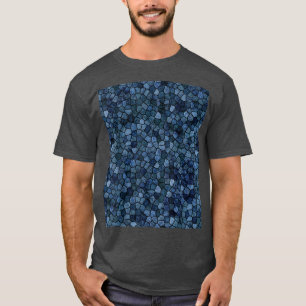 Camiseta Padrão Escalável Escamoso No Azul Da Meia-Noite