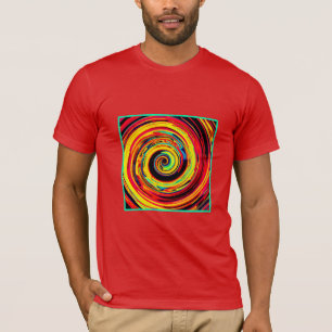 Camiseta Padrão Espiral Colorido Brilhante