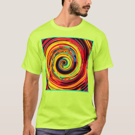 Camiseta Padrão Espiral Colorido Brilhante