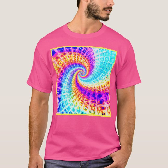 Camiseta Padrão Espiral Do Arco-Íris (Frente)