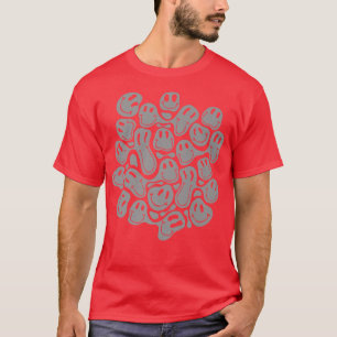 Camiseta padrão estésico com fome derreter líquido preto