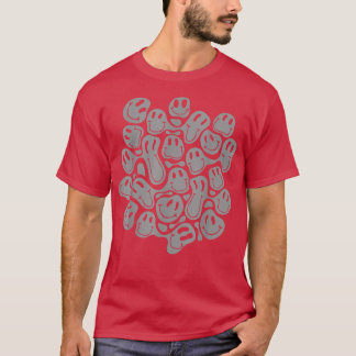 Camiseta padrão estésico com fome derreter líquido preto