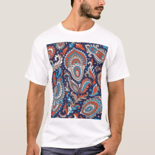 Camiseta Padrão Étnico de Paisley Indiano.