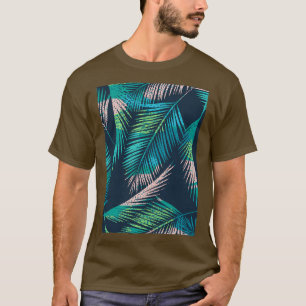 Camiseta Padrão exótico constante com plantas tropicais T