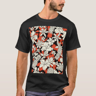 Camiseta Padrão Exótico Sem Olhos De Flor Tropical