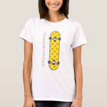 Padrão facial sorridente do skate e nome personali