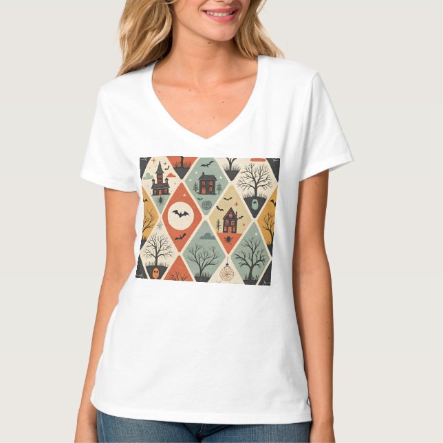 Camiseta Padrão fantasma escuro (Frente)