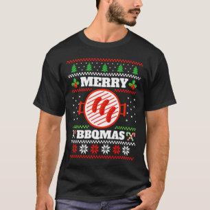Camiseta Padrão Festivo de Natal Advento Churrasco na Grelh