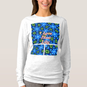 Camiseta Padrão Floral abstrato Azul