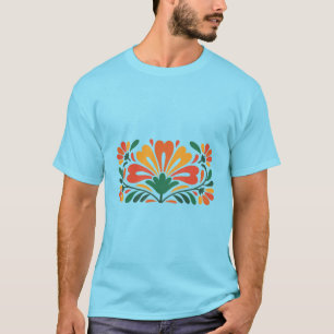 Camiseta Padrão Floral Colorido – Ilustração Vetorial Plana
