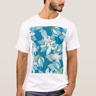 Camiseta Padrão floral, design de flor versátil.